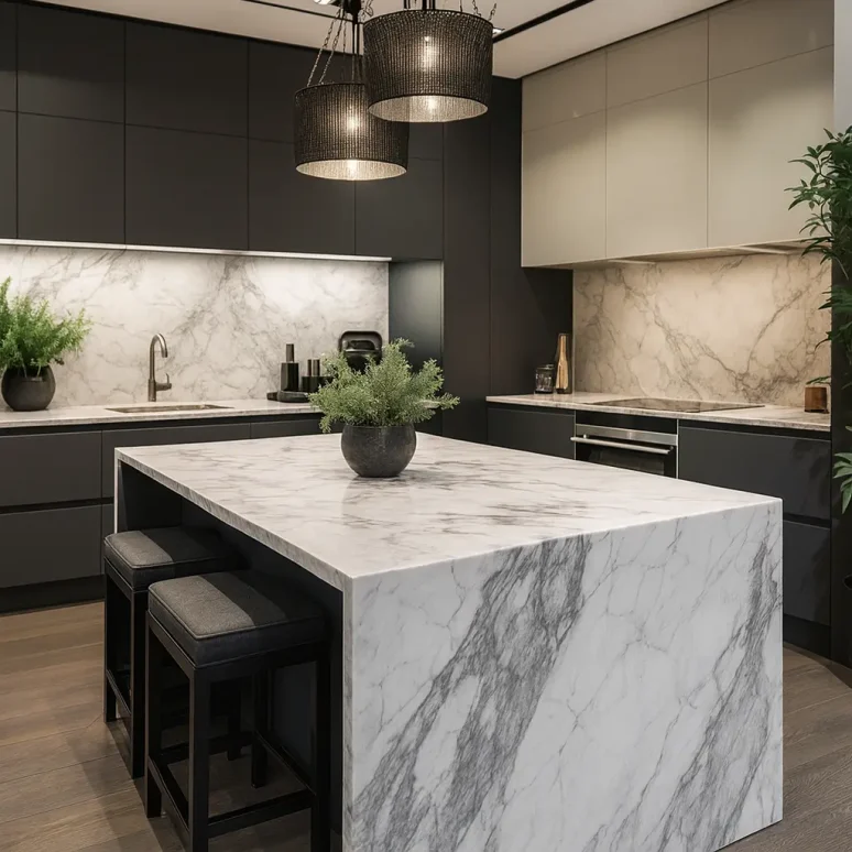 Carrara marmeren cookeiland