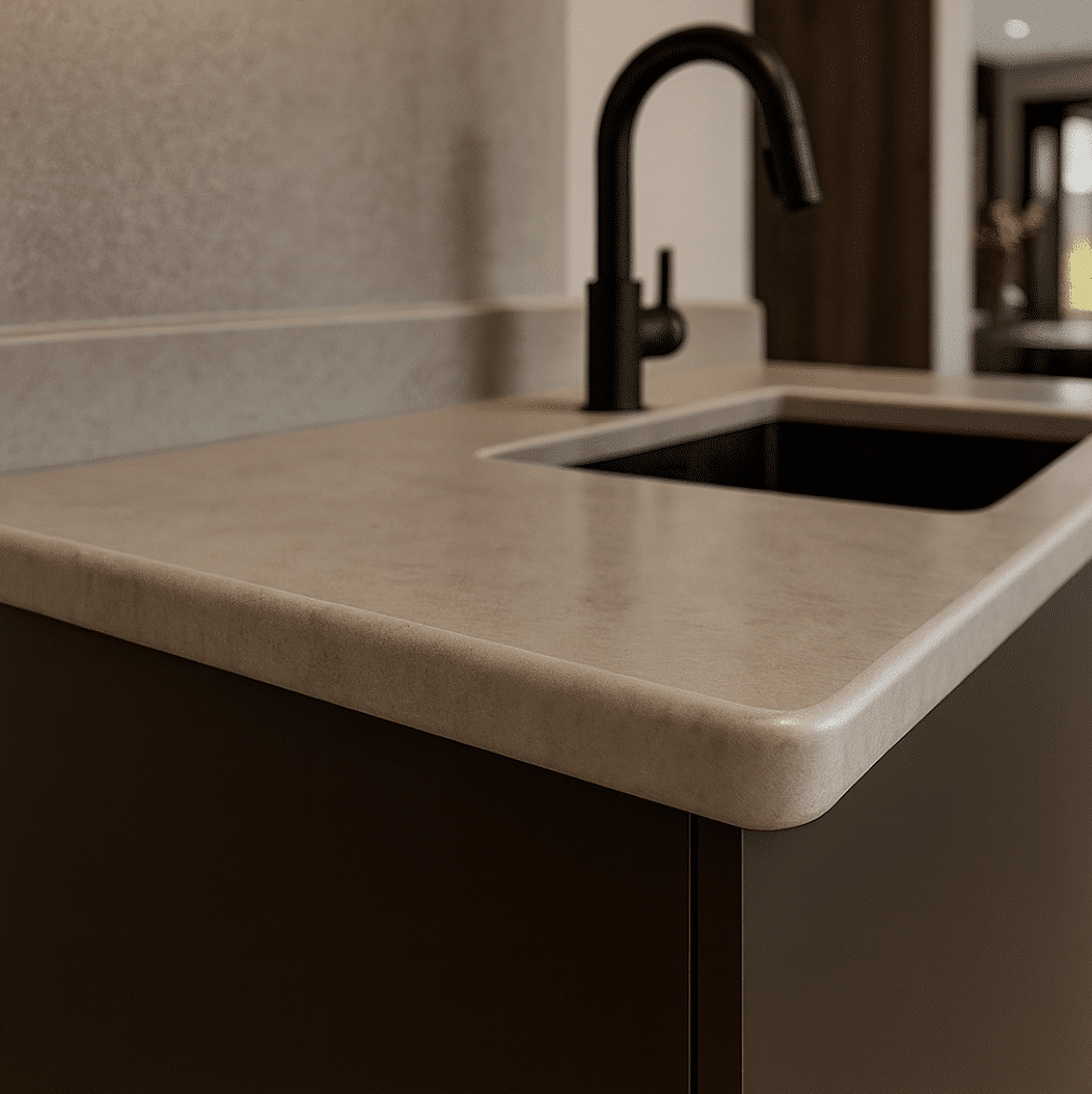 keukenblad met waterkering