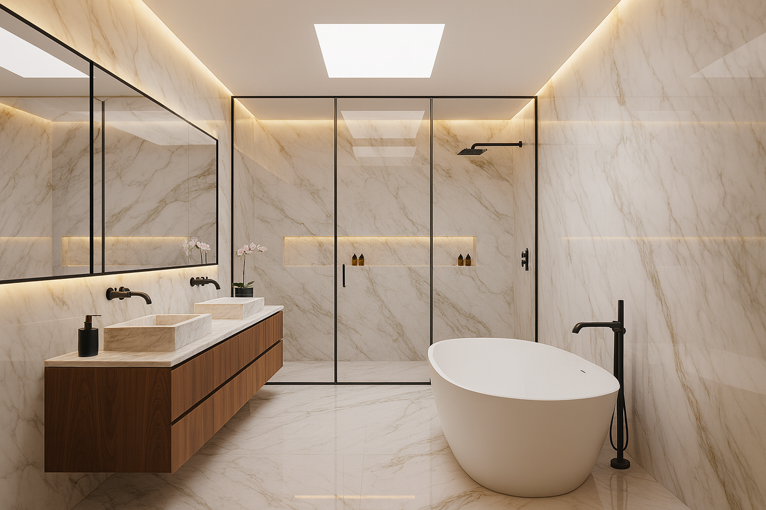 natuursteen of keramiek badkamer